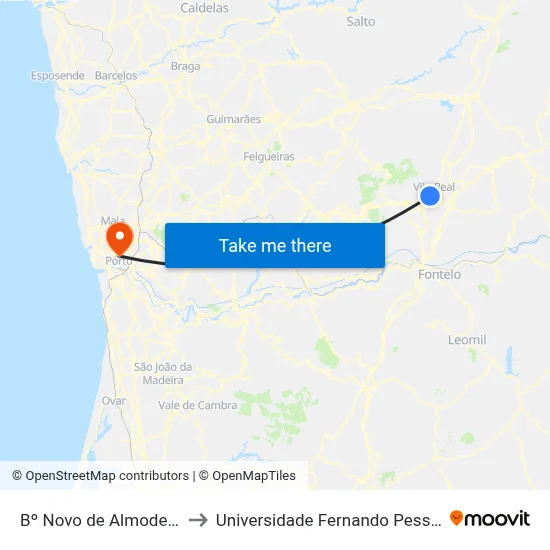 Bº Novo de Almodena to Universidade Fernando Pessoa map