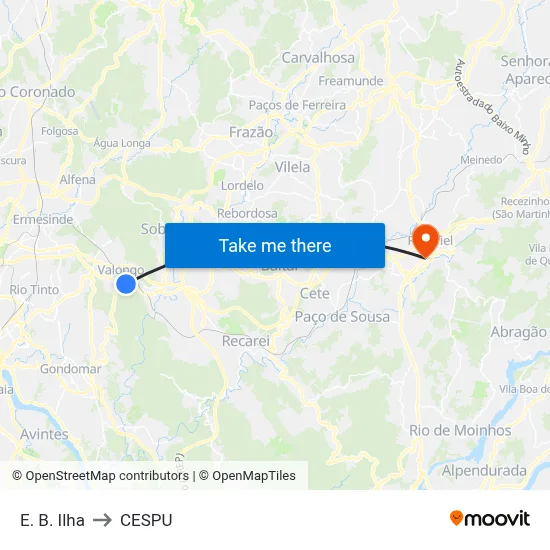 E. B. Ilha to CESPU map