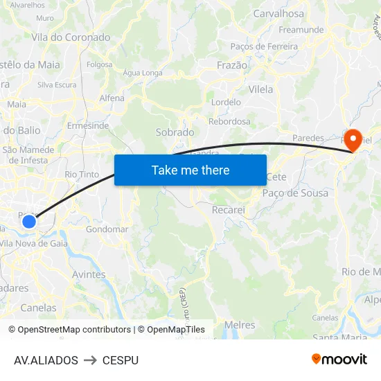 AV.ALIADOS to CESPU map