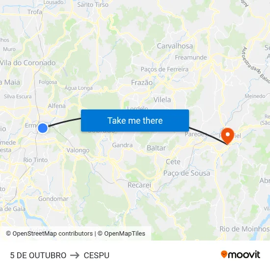 5 DE OUTUBRO to CESPU map