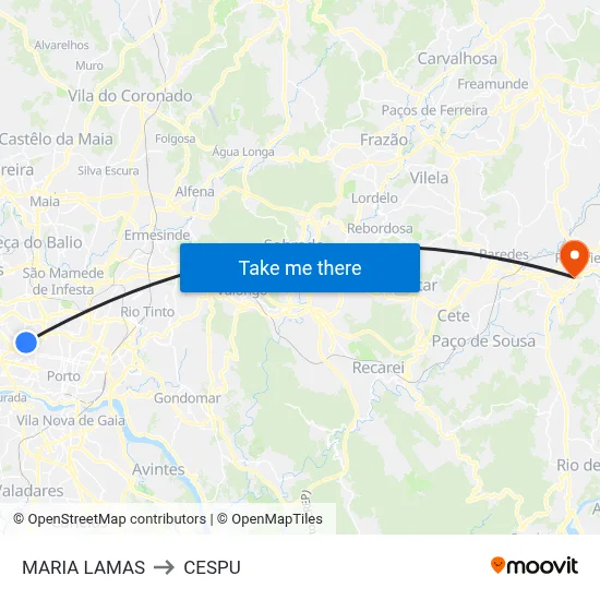 MARIA LAMAS to CESPU map