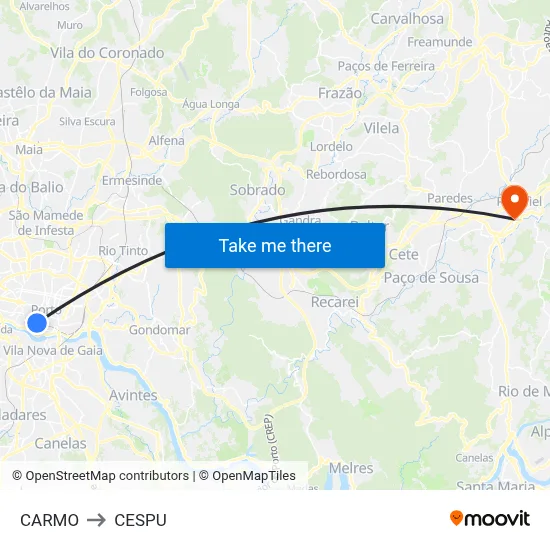 CARMO to CESPU map