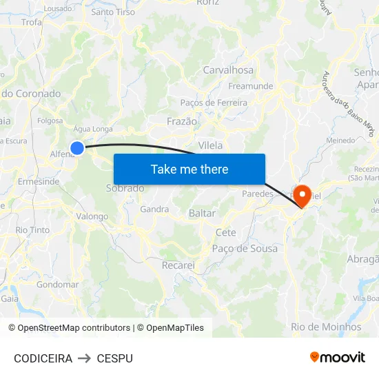 CODICEIRA to CESPU map