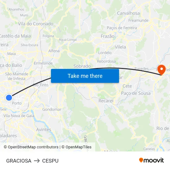 GRACIOSA to CESPU map