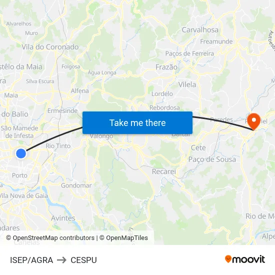 ISEP/AGRA to CESPU map