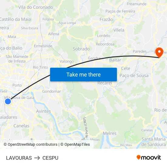 LAVOURAS to CESPU map
