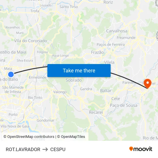 ROT.LAVRADOR to CESPU map