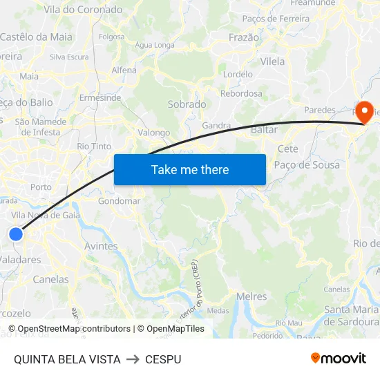 QUINTA BELA VISTA to CESPU map