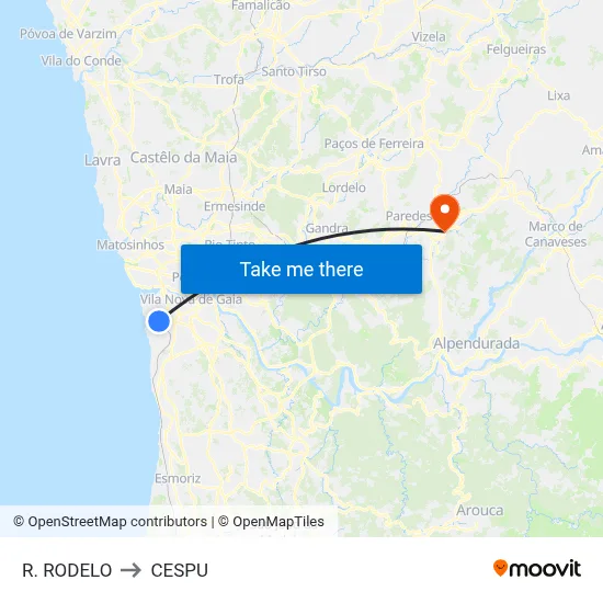 R. RODELO to CESPU map