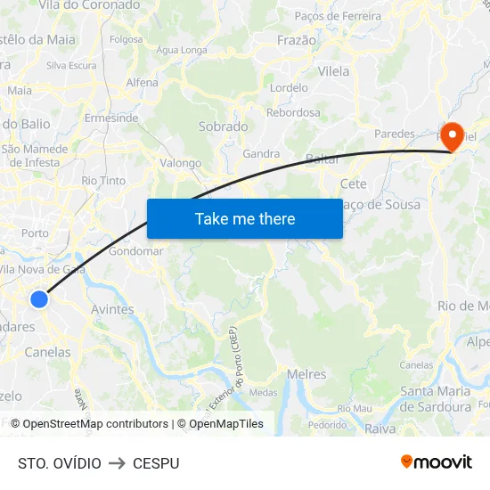 STO. OVÍDIO to CESPU map