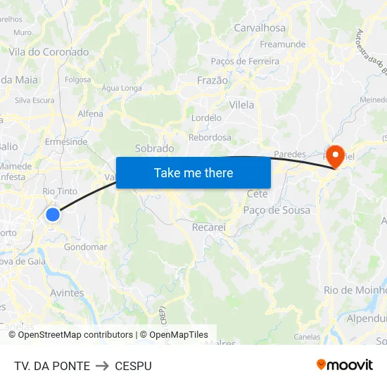 TV. DA PONTE to CESPU map