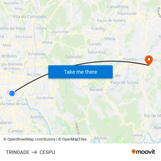 TRINDADE to CESPU map