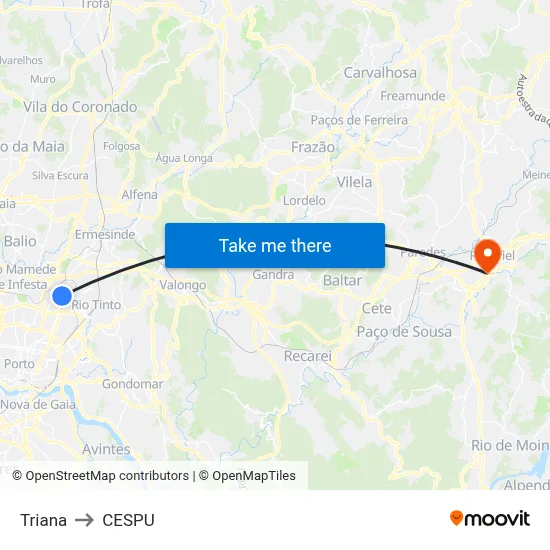 Triana to CESPU map