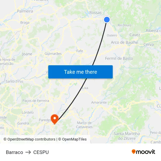 Barraco to CESPU map