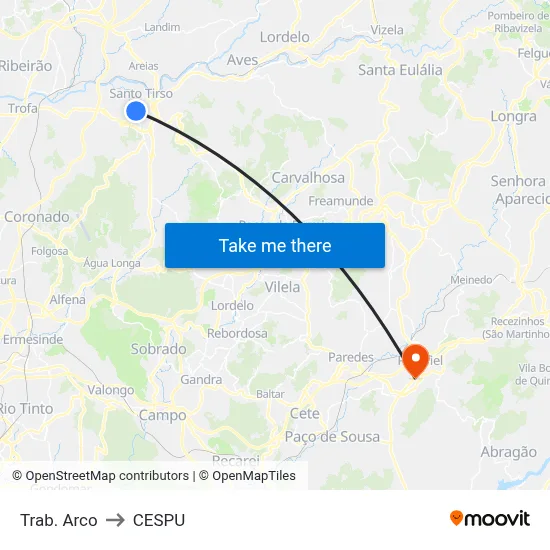 Trab. Arco to CESPU map