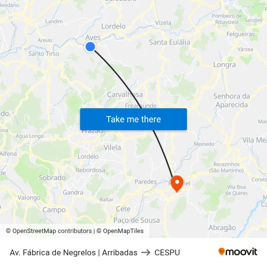 Av. Fábrica de Negrelos | Arribadas to CESPU map