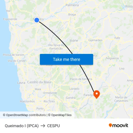 Queimado I (IPCA) to CESPU map
