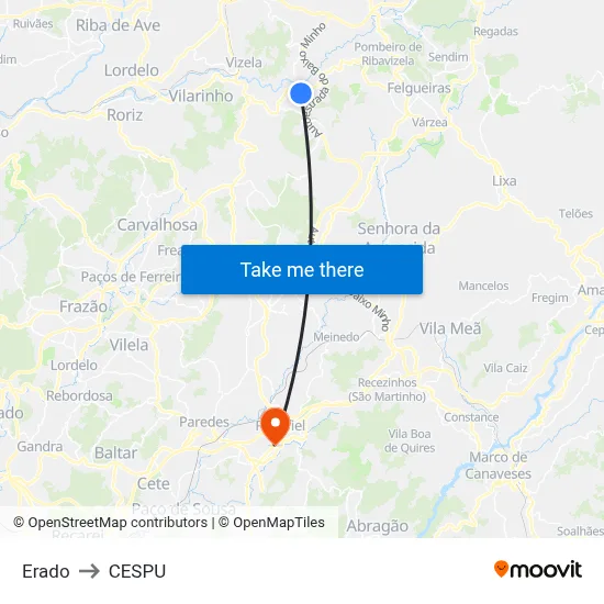 Erado to CESPU map