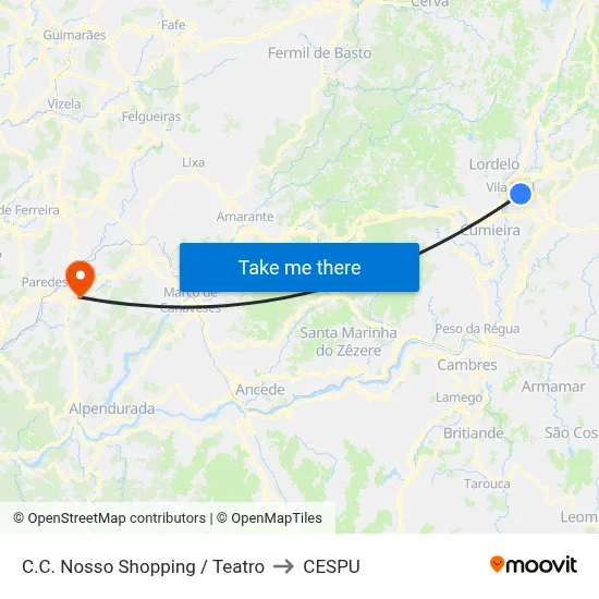 C.C. Nosso Shopping / Teatro to CESPU map