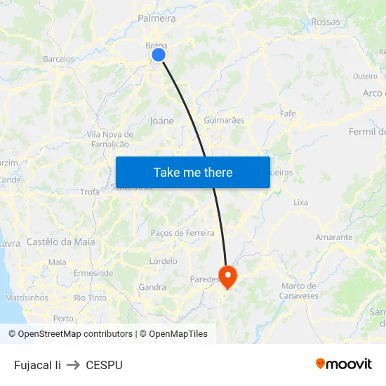 Fujacal Ii to CESPU map