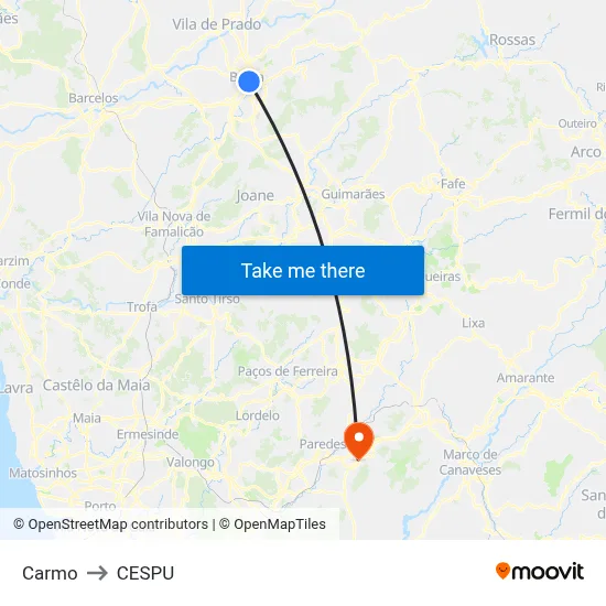 Carmo to CESPU map