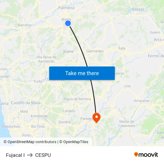 Fujacal I to CESPU map