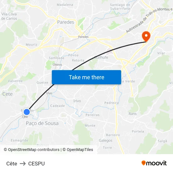 Cête to CESPU map