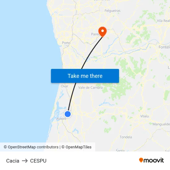 Cacia to CESPU map