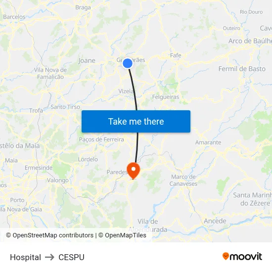 Hospital to CESPU map