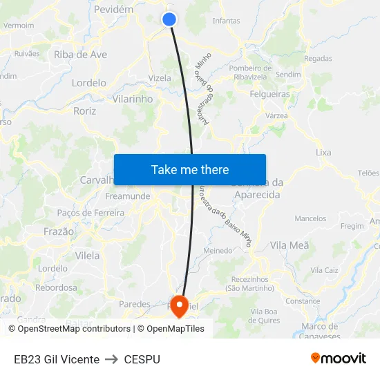 EB23 Gil Vicente to CESPU map
