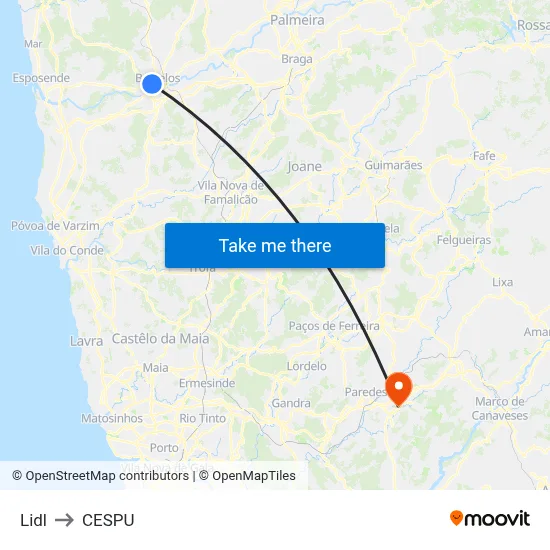 Lidl to CESPU map