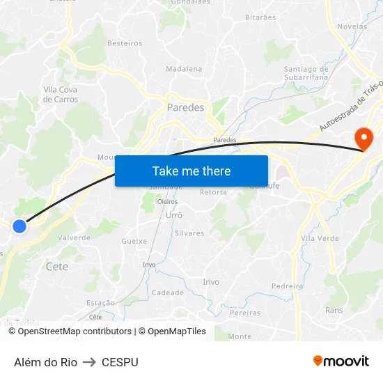 Além do Rio to CESPU map