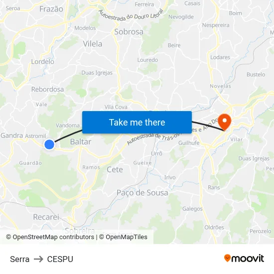 Serra to CESPU map