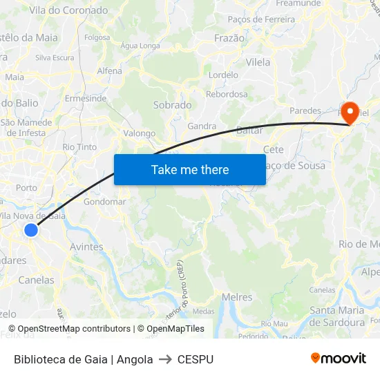 Biblioteca de Gaia | Angola to CESPU map
