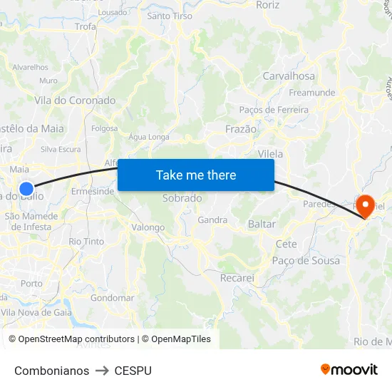 Combonianos to CESPU map