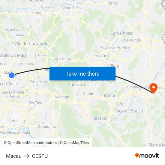 Macau to CESPU map