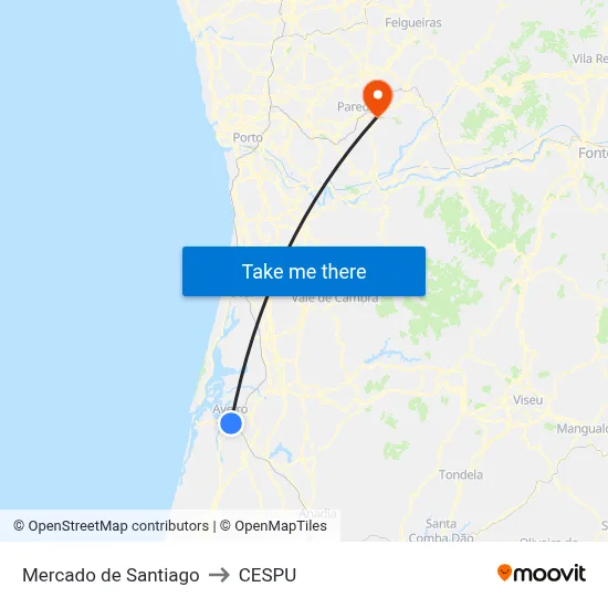Mercado de Santiago to CESPU map