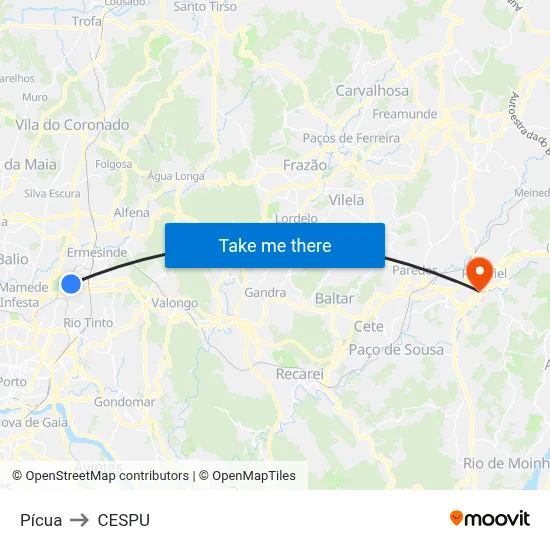 Pícua to CESPU map