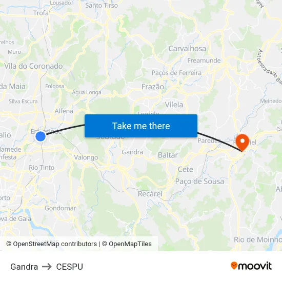 Gandra to CESPU map