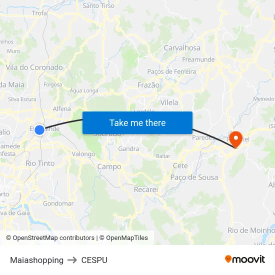 Maiashopping to CESPU map