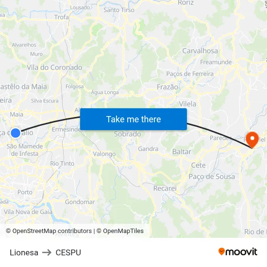 Lionesa to CESPU map