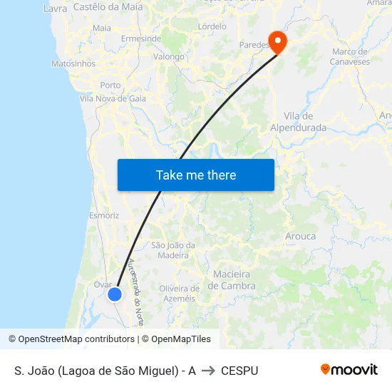 S. João (Lagoa de São Miguel) - A to CESPU map