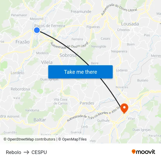 Rebolo to CESPU map