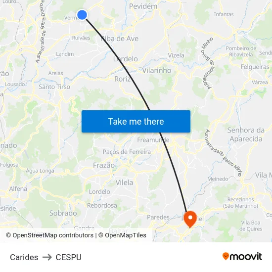 Carides to CESPU map