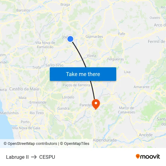 Labruge II to CESPU map