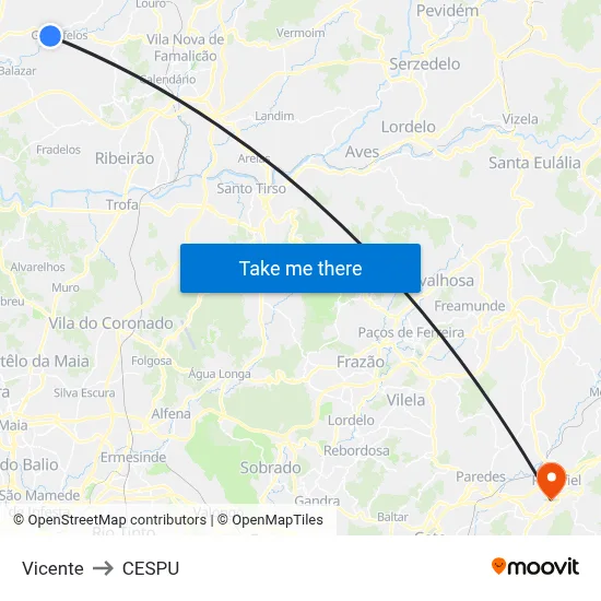 Vicente to CESPU map