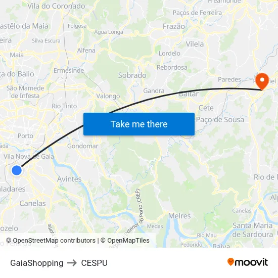 GaiaShopping to CESPU map