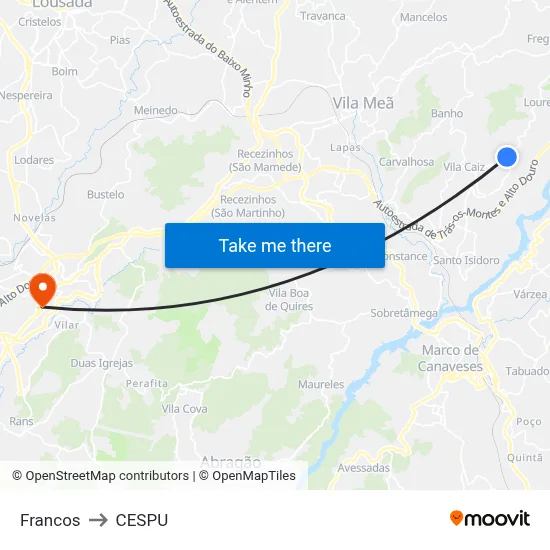 Francos to CESPU map