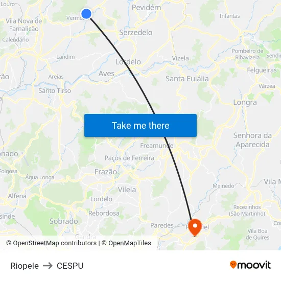Riopele to CESPU map