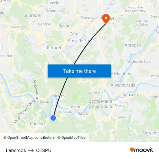 Labercos to CESPU map